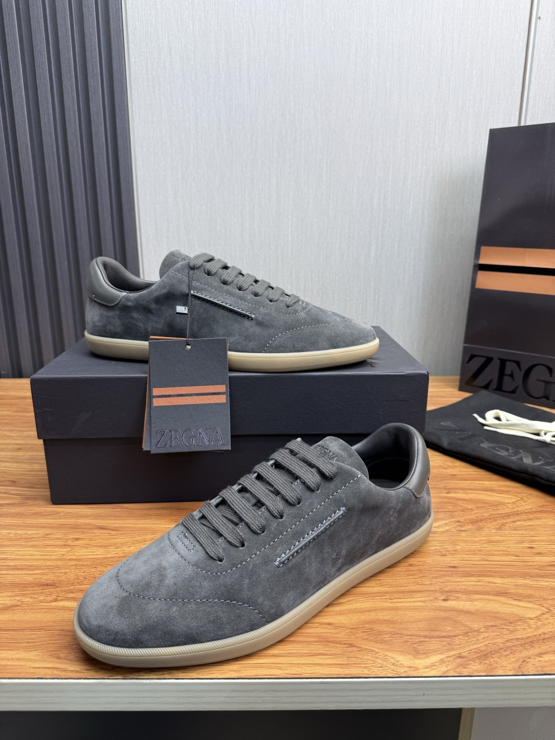 Zegna Men's Sneaker in Suede leather