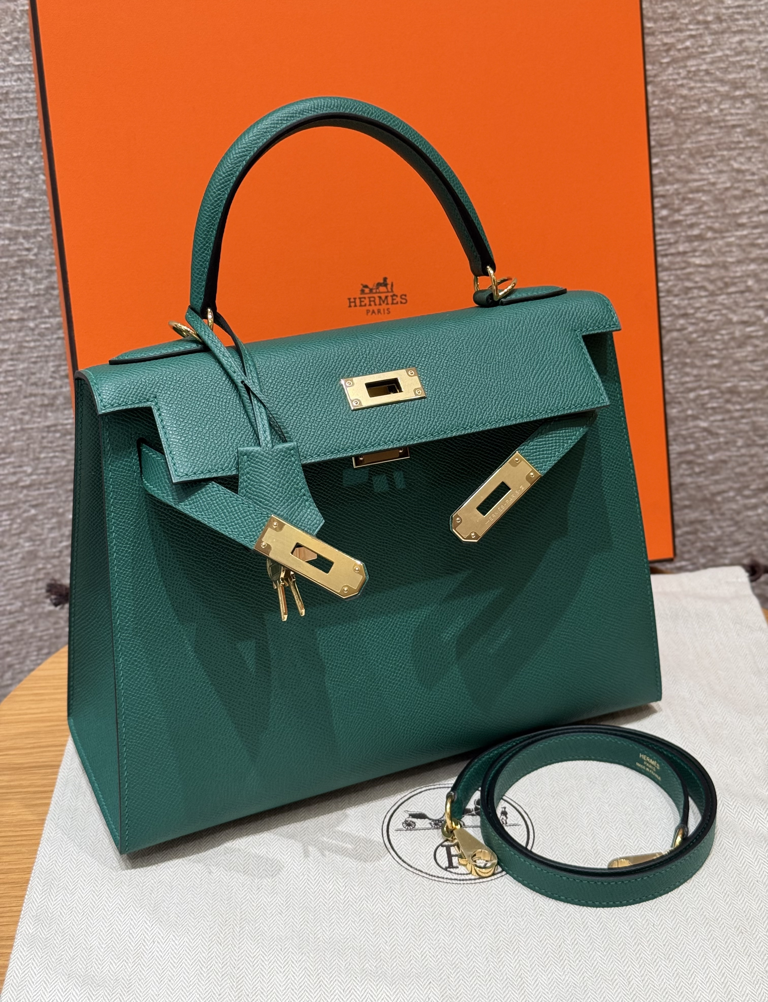 Hermes Malachite Epsom Kelly 28