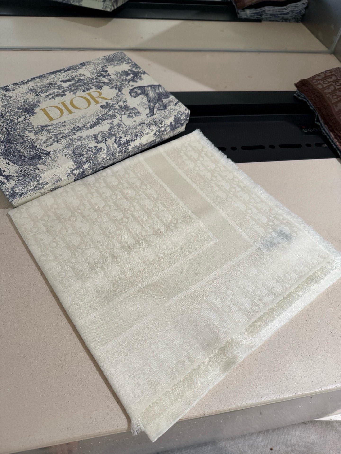 Dior Classic Oblique Silk and cashmere shawl
