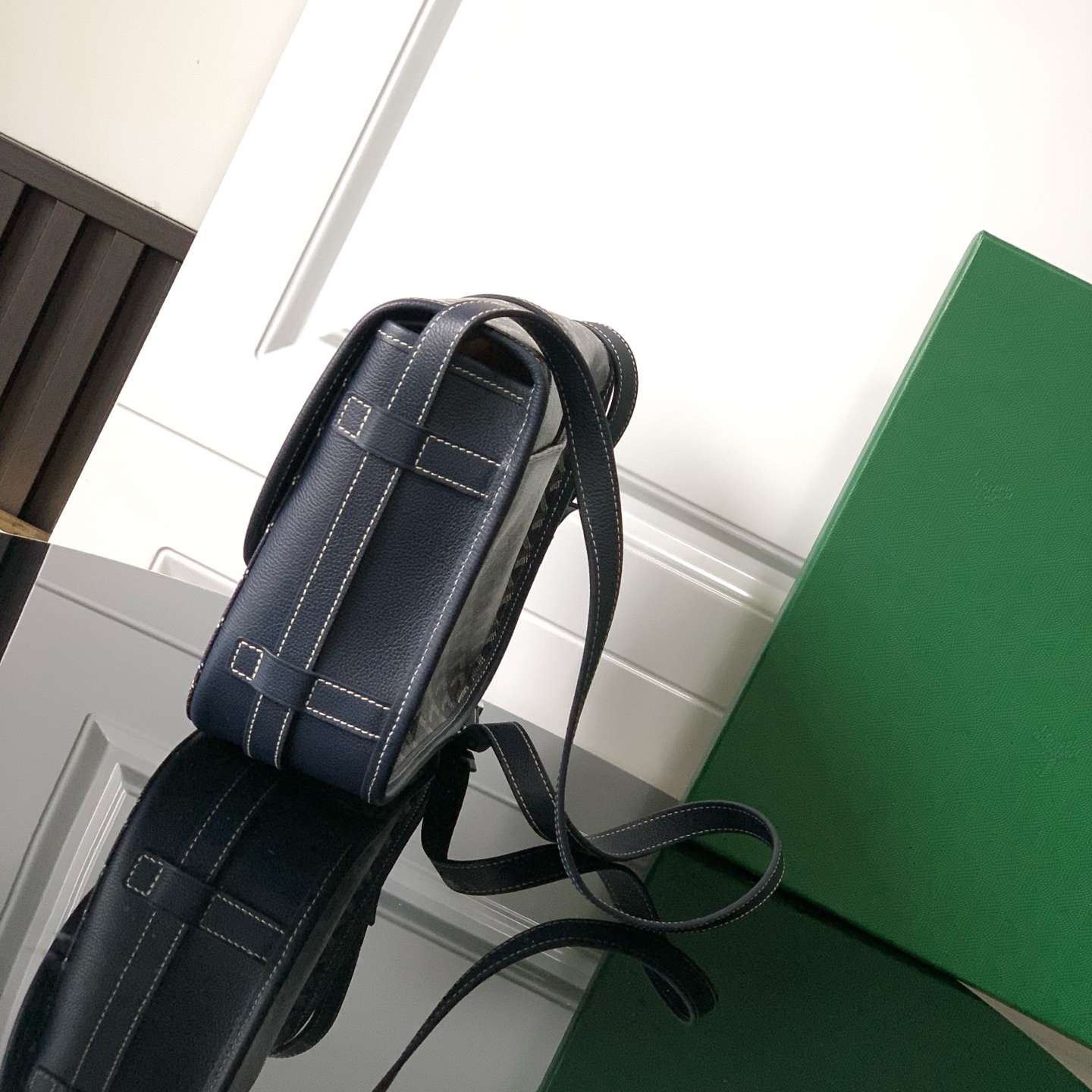 Goyard Belvedere MM Bag in Navy blue