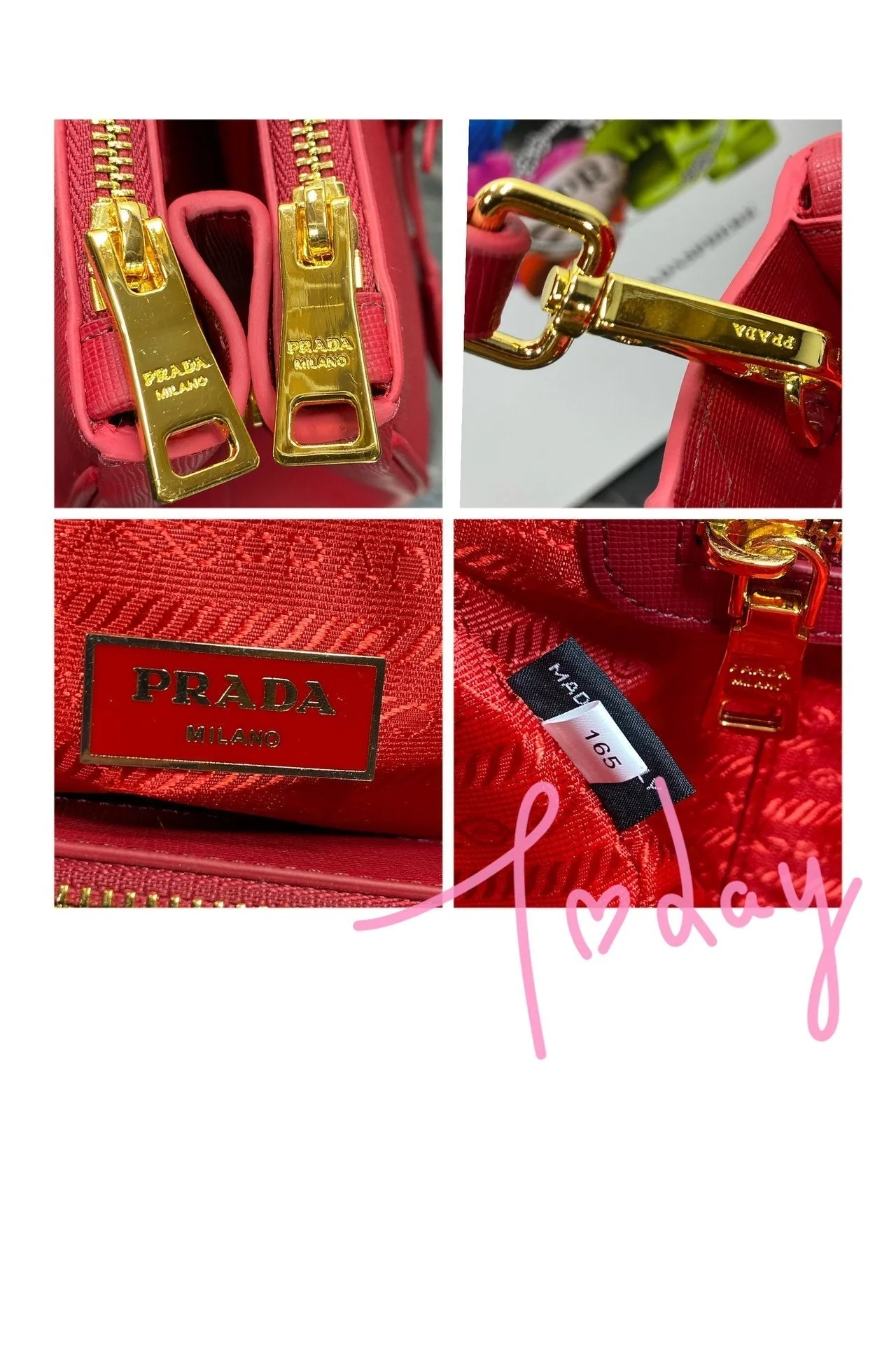 Prada GALLERIA 32 BAG IN CHERRY RED SAFFIANO LEATHER