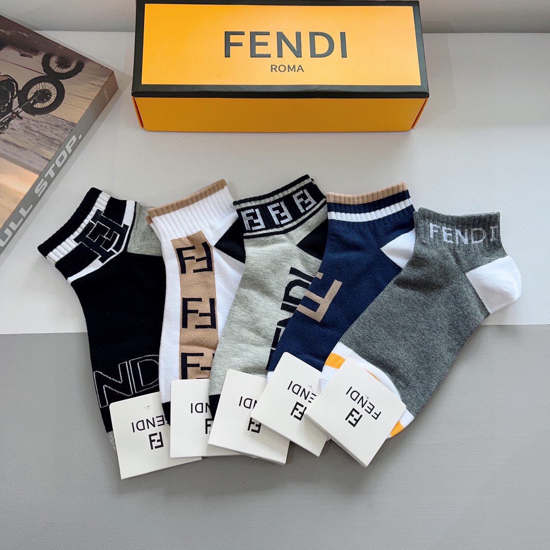 Fendi Ankle Socks 5-Pack - KAIROO