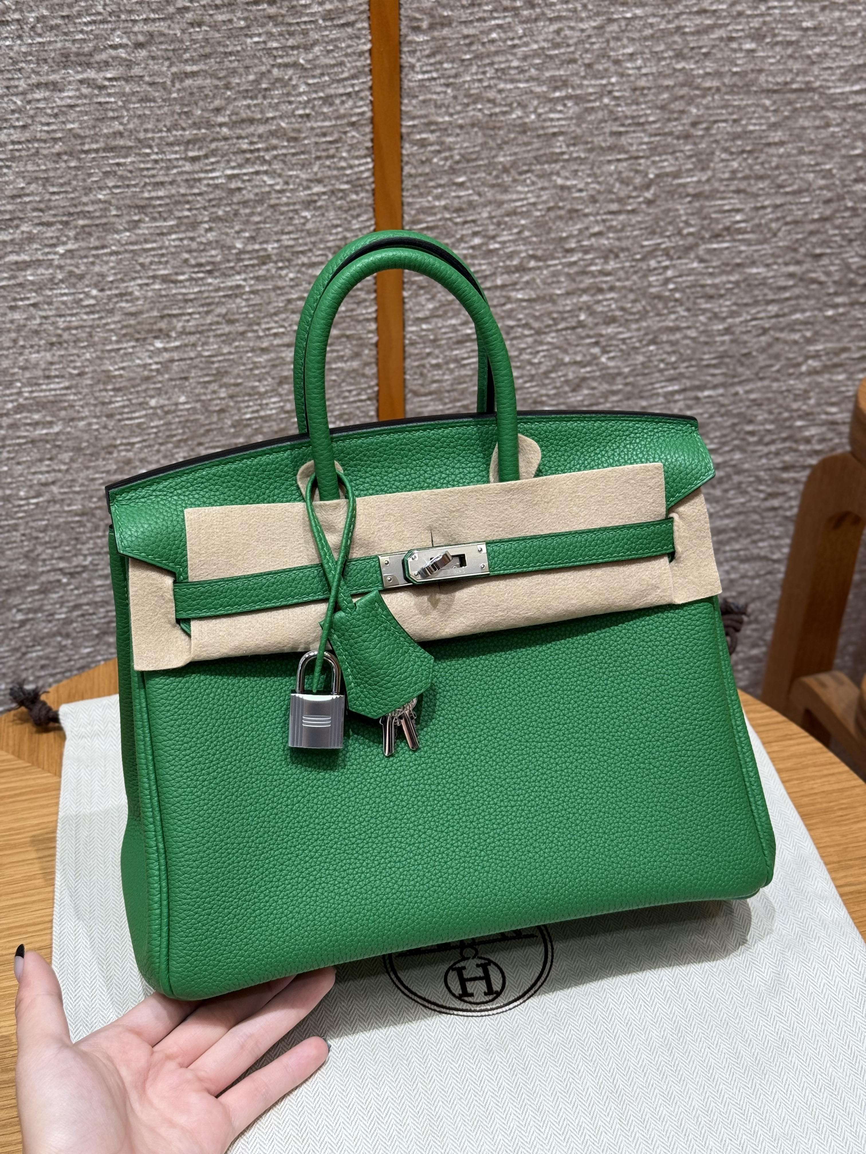 Hermes Bambou Togo Birkin 25 Bag