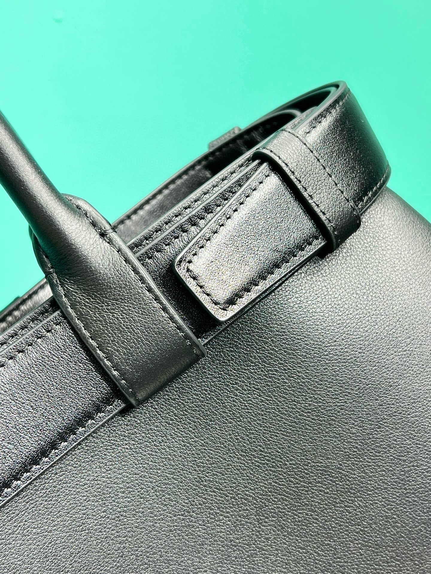 Prada  buckle medium 35cm black calfskin gold hardware