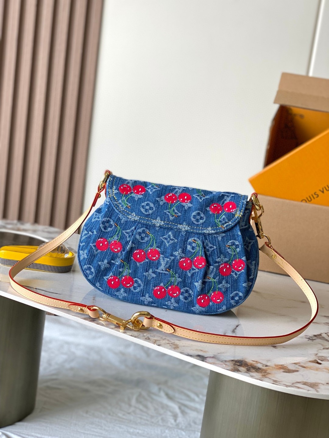 Louis Vuitton LV Denim Monogram Cherry Crossbody Bag