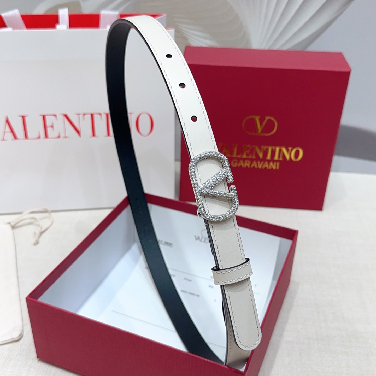 Valentino Mini Leather Belt 2cm