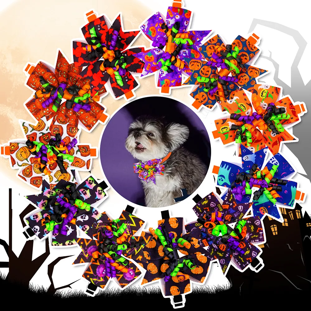 60Pieces Halloween Dogs Bow Ties