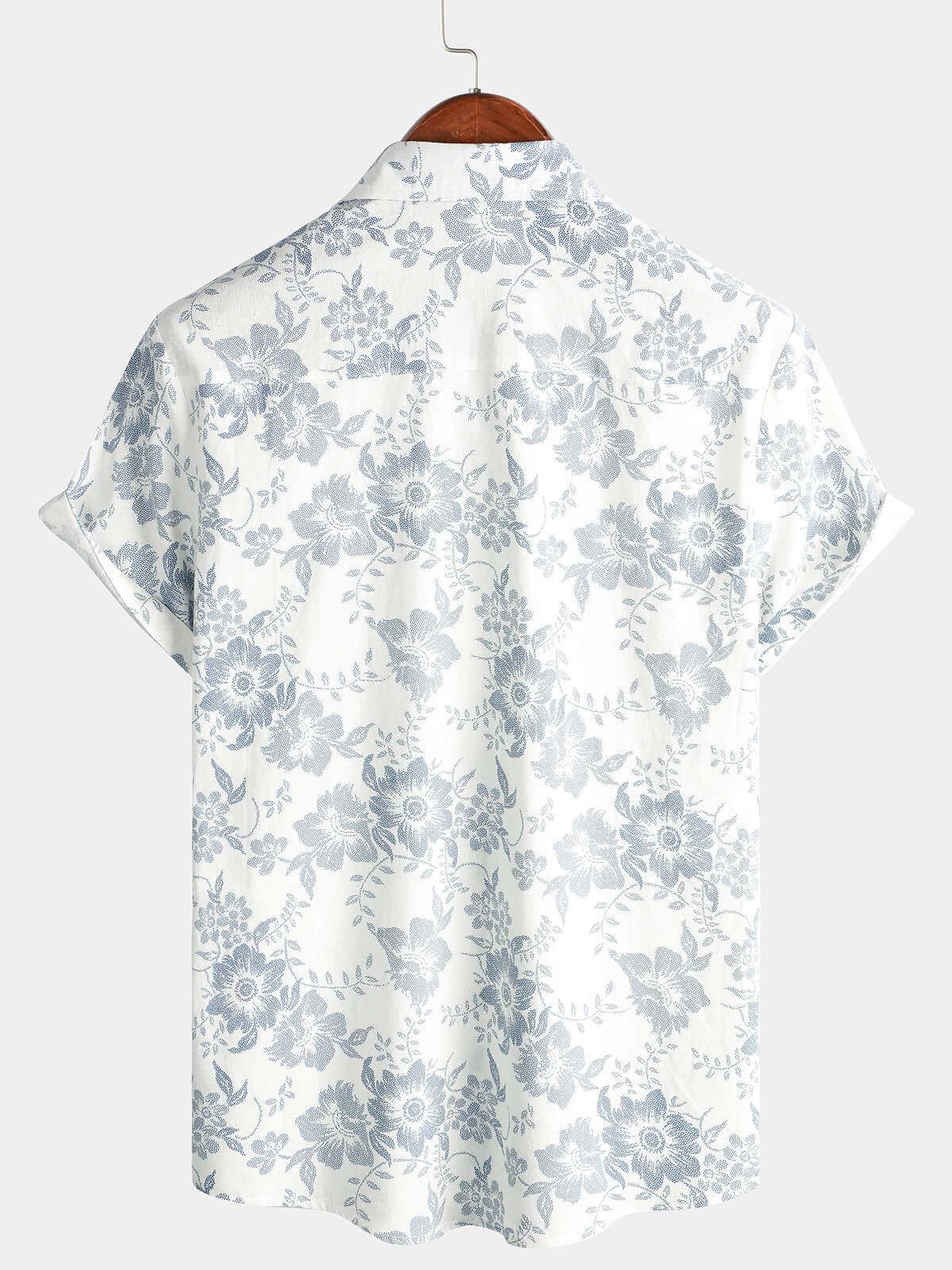 Men's White Cotton Linen Breathable Hawaiian Summer Short Sleeve Shirt