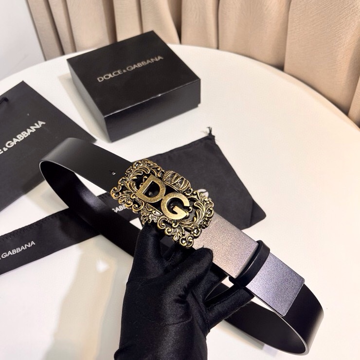 D&G Luxury DG Buckle leather Belt 4.0cm