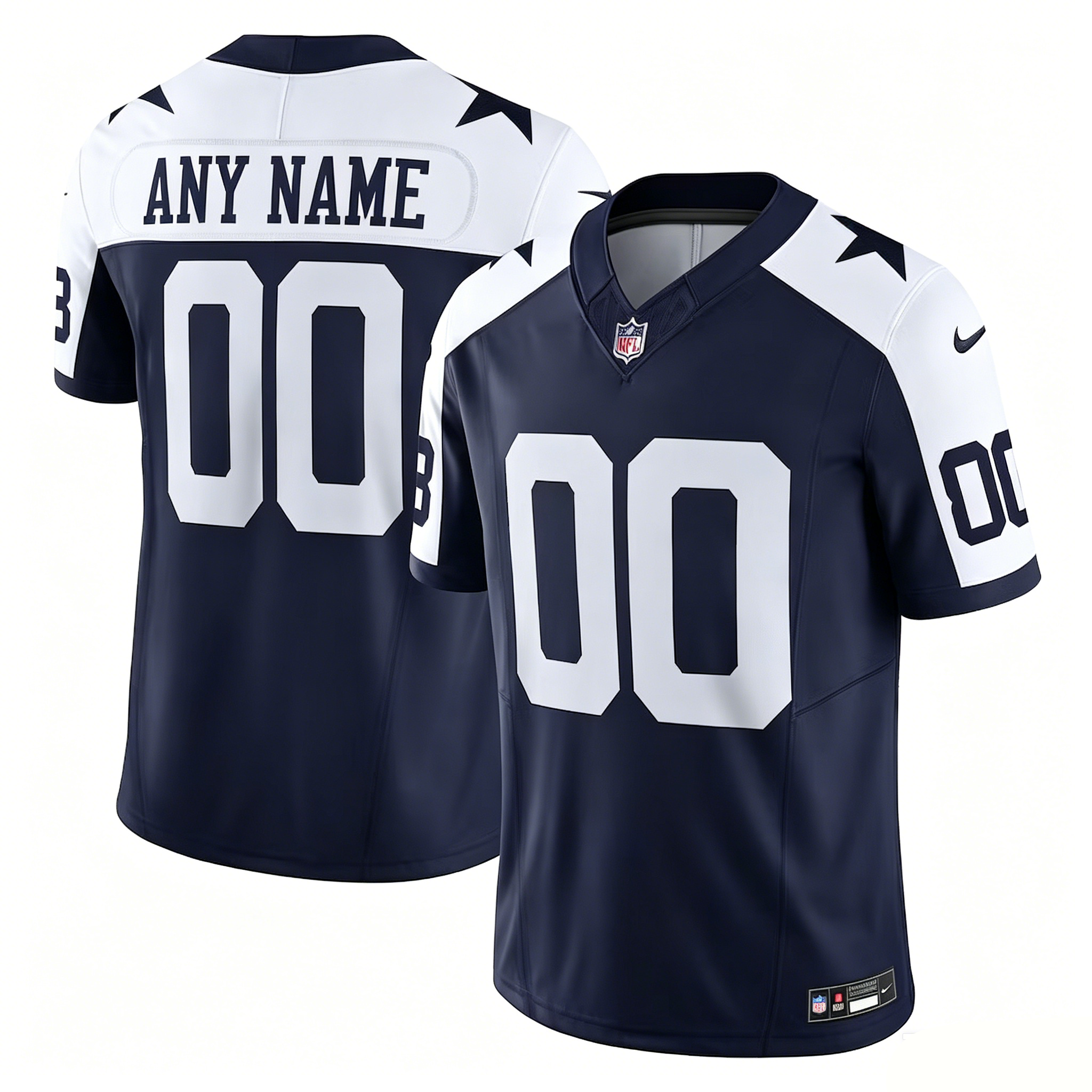 Customized Dallas Cowboys Nike Vapor F.U.S.E. Limited Jersey - Navy White