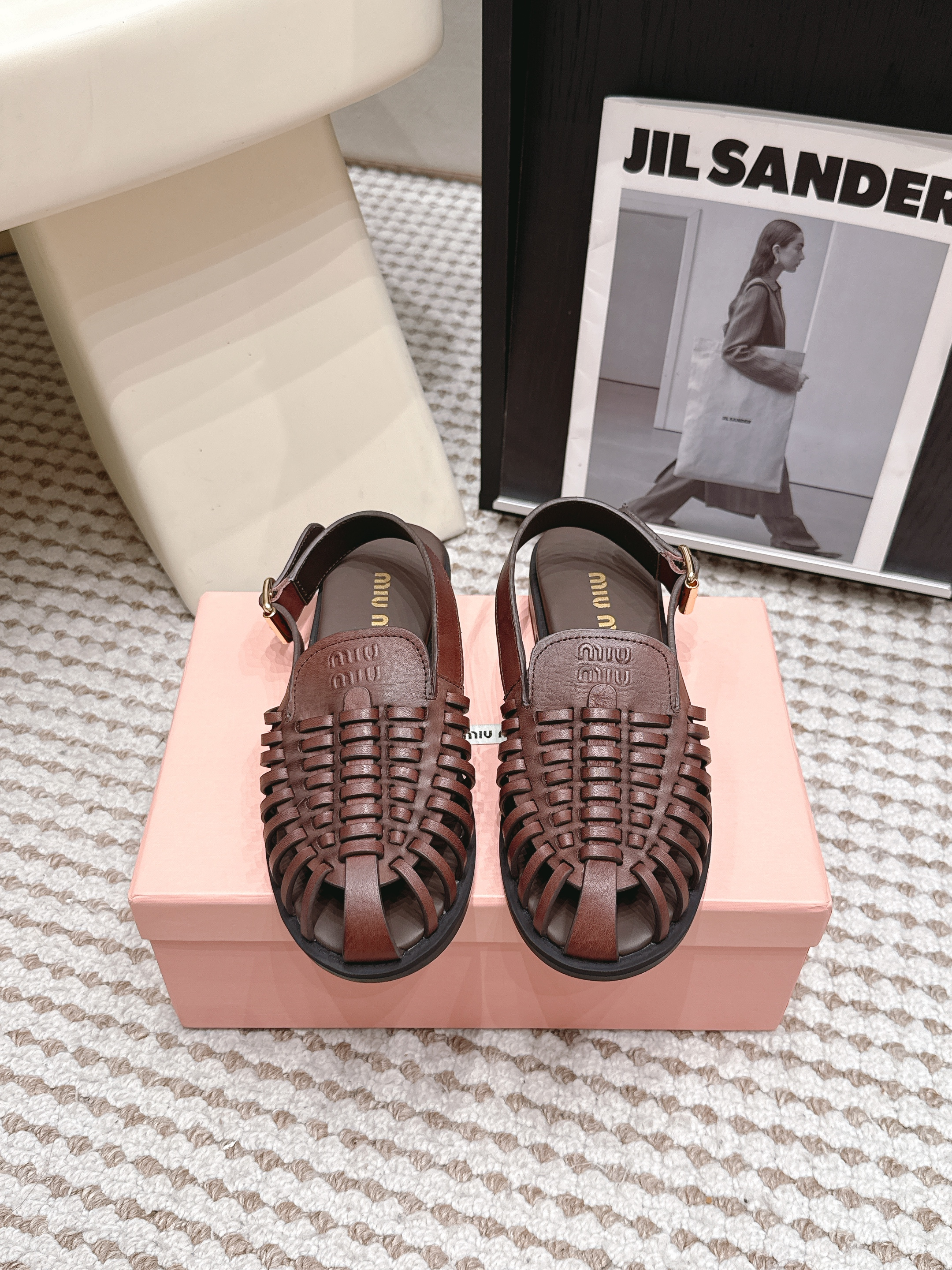 Miu Miu Leather slingback loafers