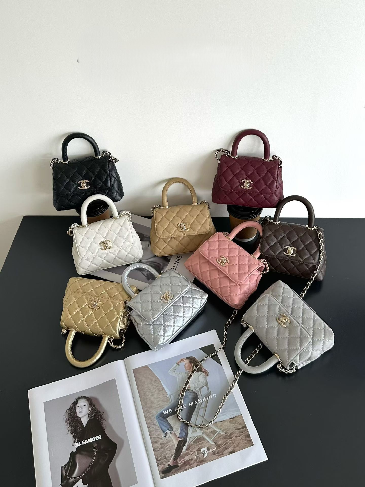Chanel Coco Handle XXS Extra Mini Quilted Grained Leather Top Handle Flap Bag - KAIROO
