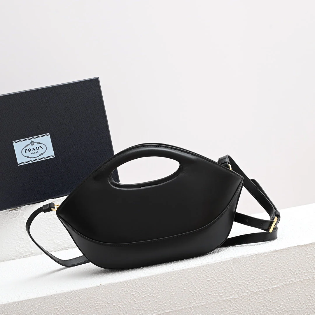 Prada DUMPLING BAG 30 IN BLACK CALFSKIN