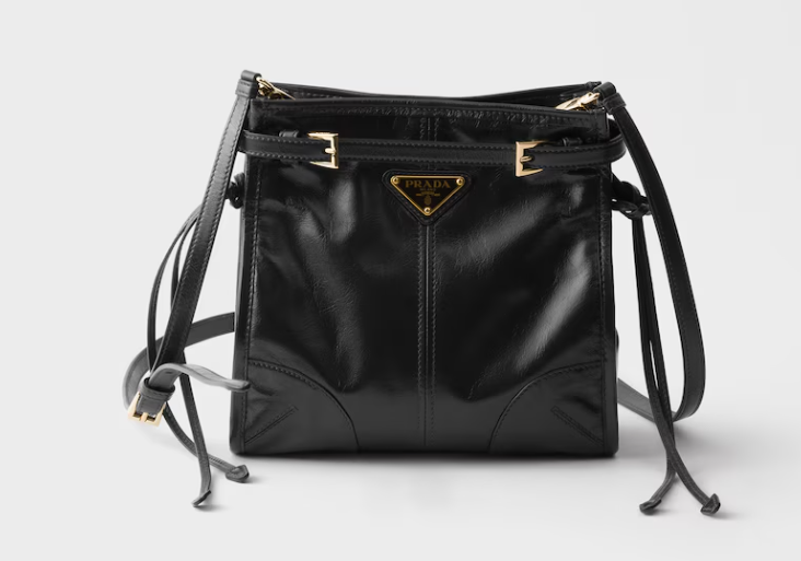 Prada Bonnie leather mini shoulder bag-Black 1BH229