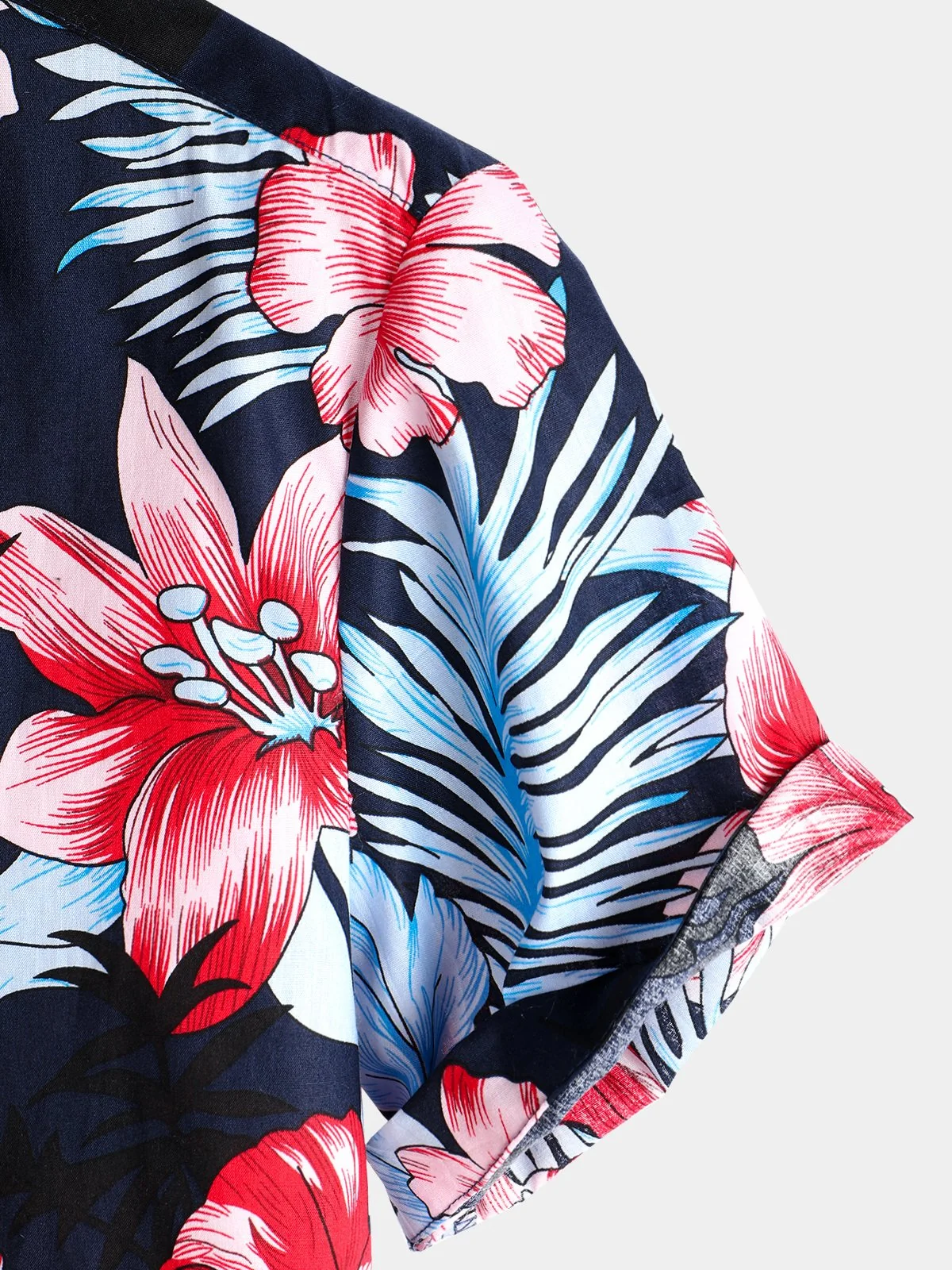 Men's Tropical Hawaiian Floral Cotton Shirt
