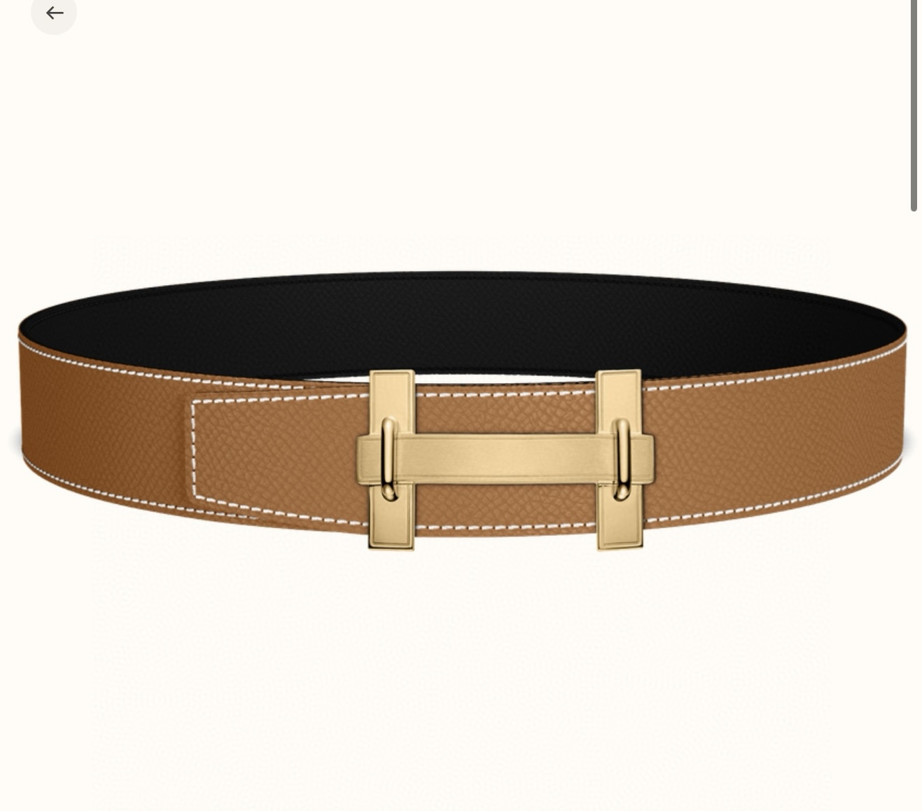 Hermes H jumping Reversible Leather Belt 3.8cm