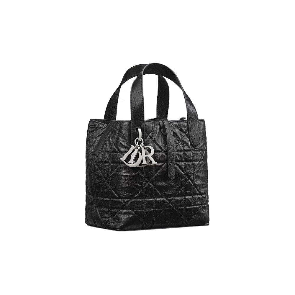 Dior Small Toujours Vertical Tote Bag Macrocannage Crinkled Calfskin (Mirror Quality)