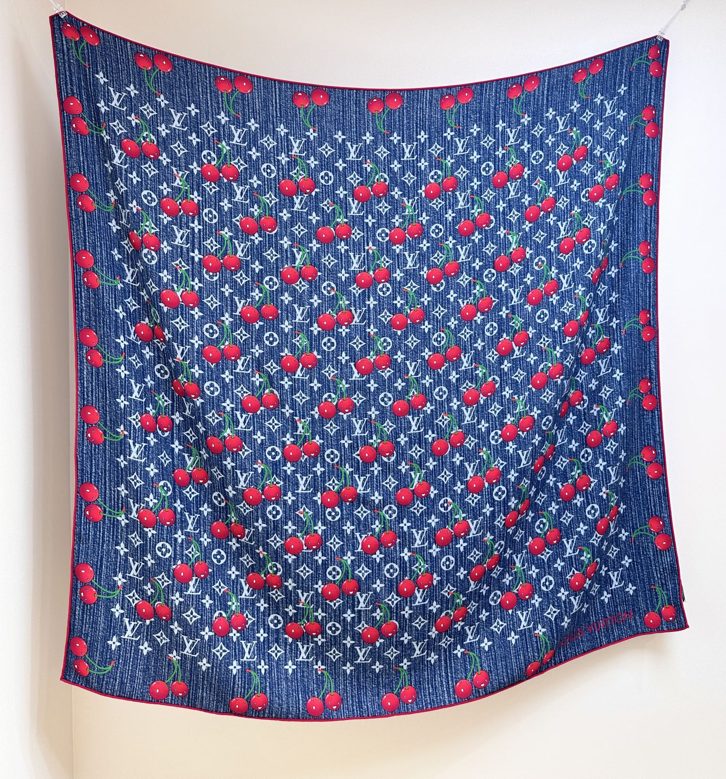 LV x TM Monogram Cherry Blossom Shawl 140