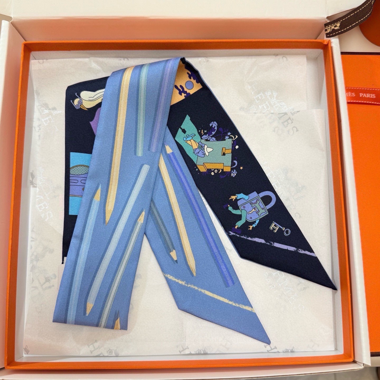 Hermes Silk Twilly Bandeau