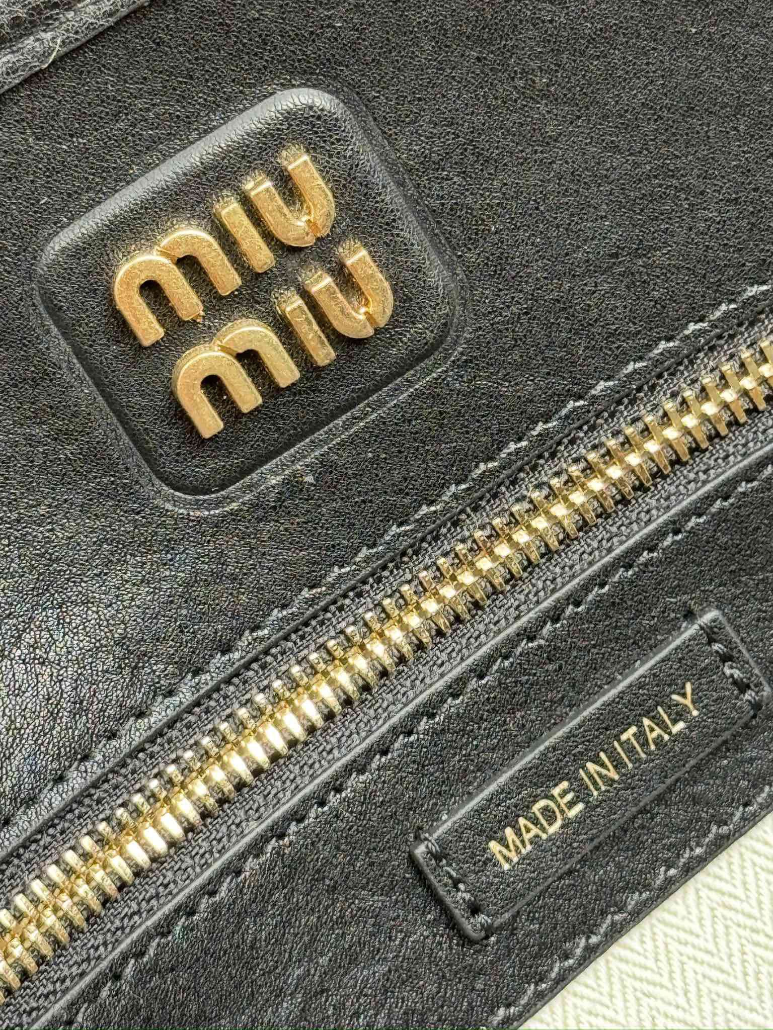 Miumiu adventure nappa sheepskin leather tote bag