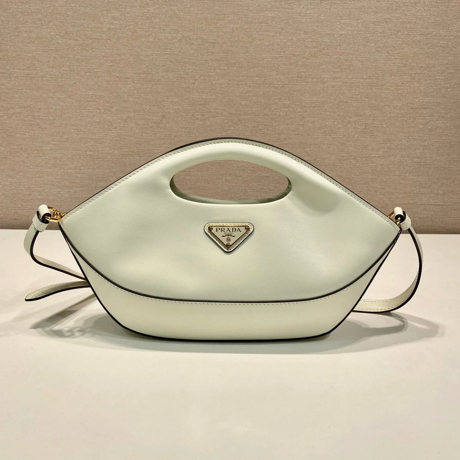 Prada DUMPLING BAG 30 IN WHTE CALFSKIN