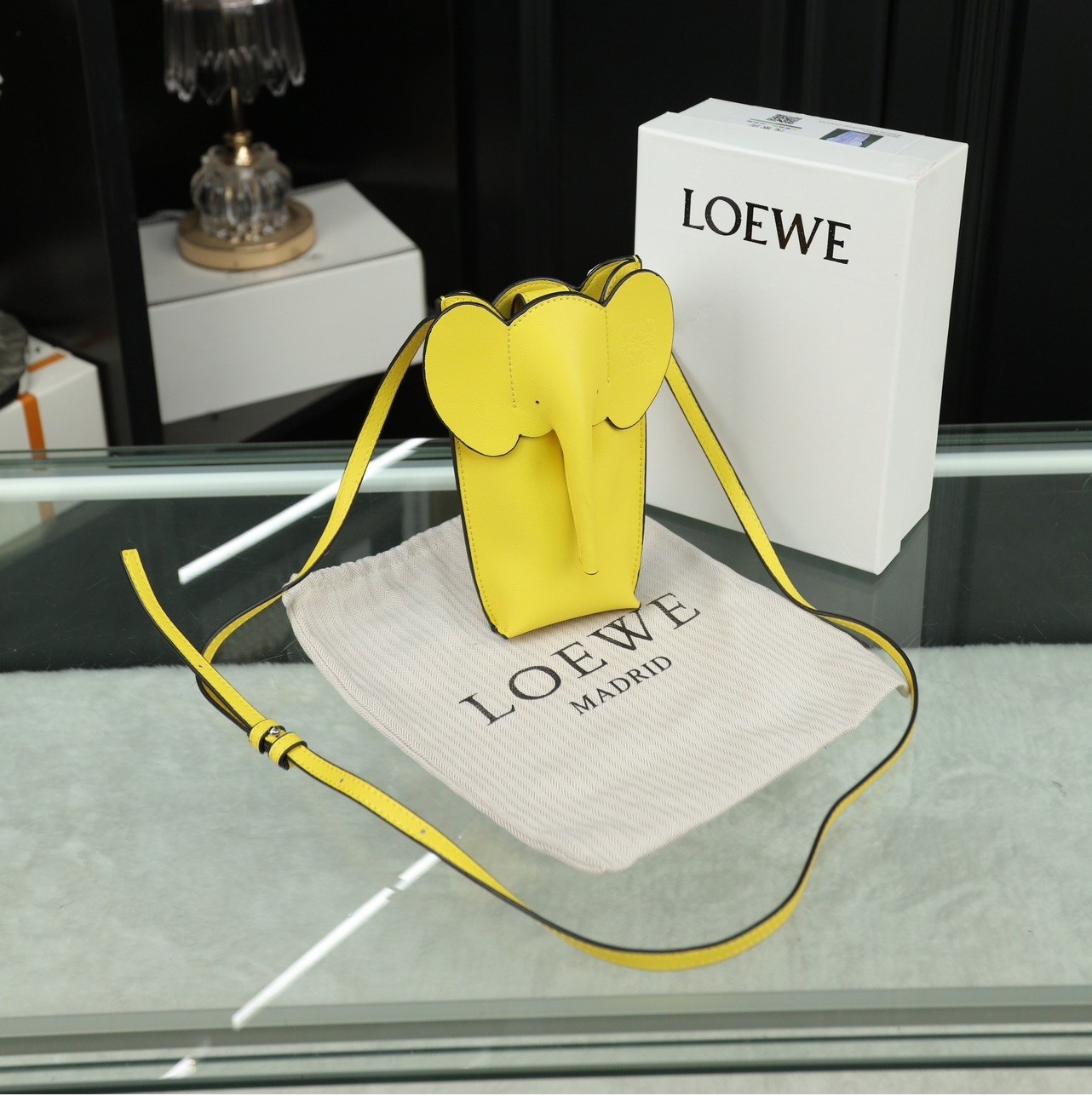 Loewe Origami-inspired Elephant Phone Pouch Crossbody Bag - KAIROO