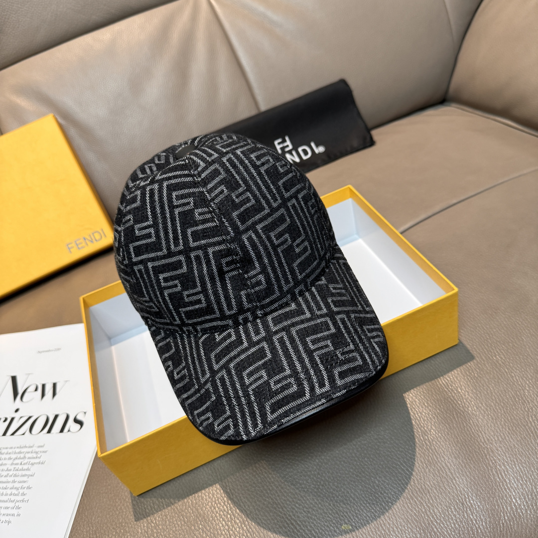 Fendi FF Logo Denim Baseball Cap Hat - KAIROO