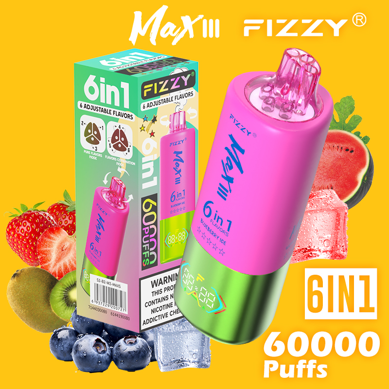 Fizzy Max III 60K Disposable Vape 6-in-1 Flavor (5%, 60000 Puffs)