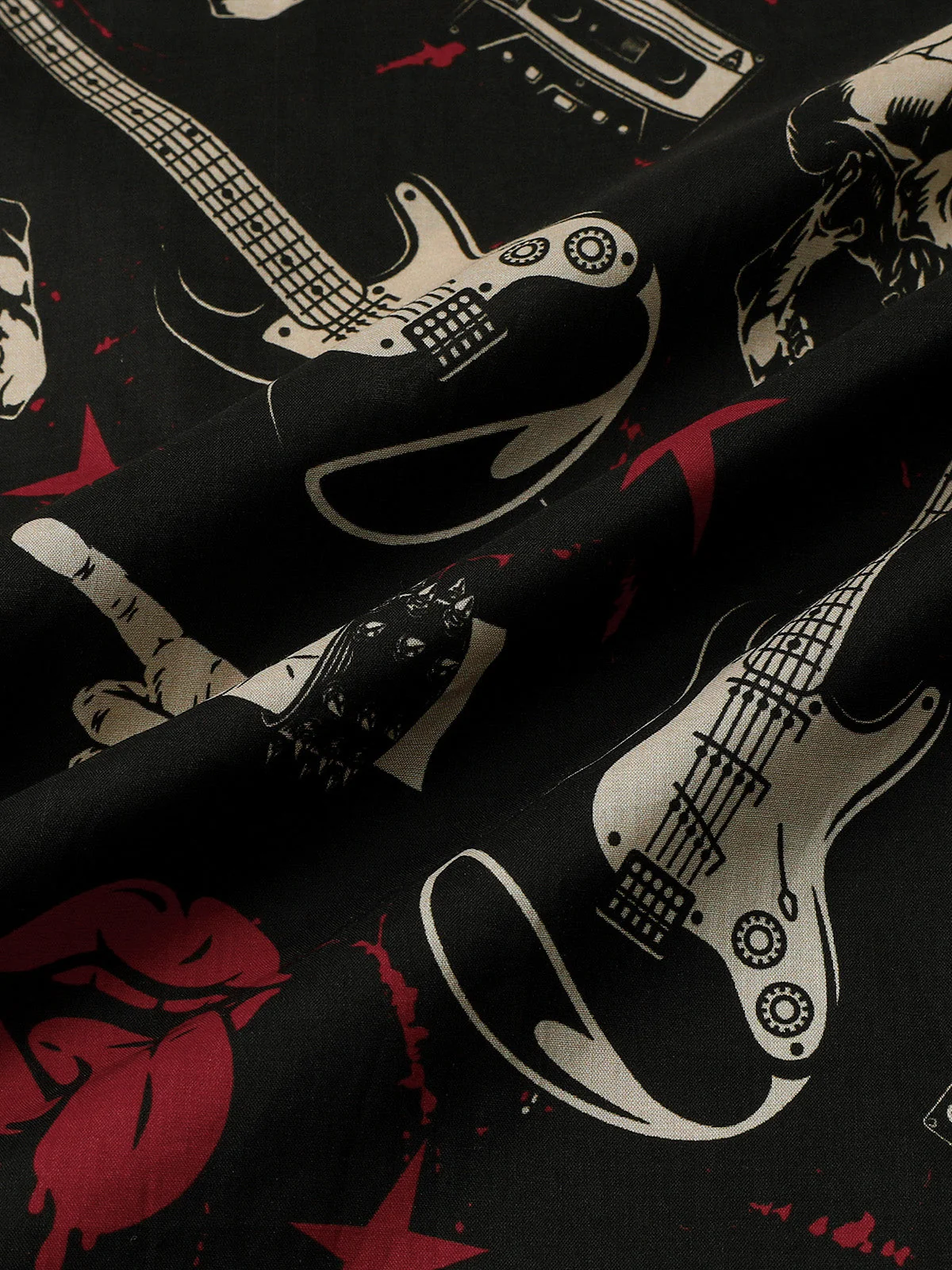 Men's Skull Guitar Rock Hawaiian Shirt