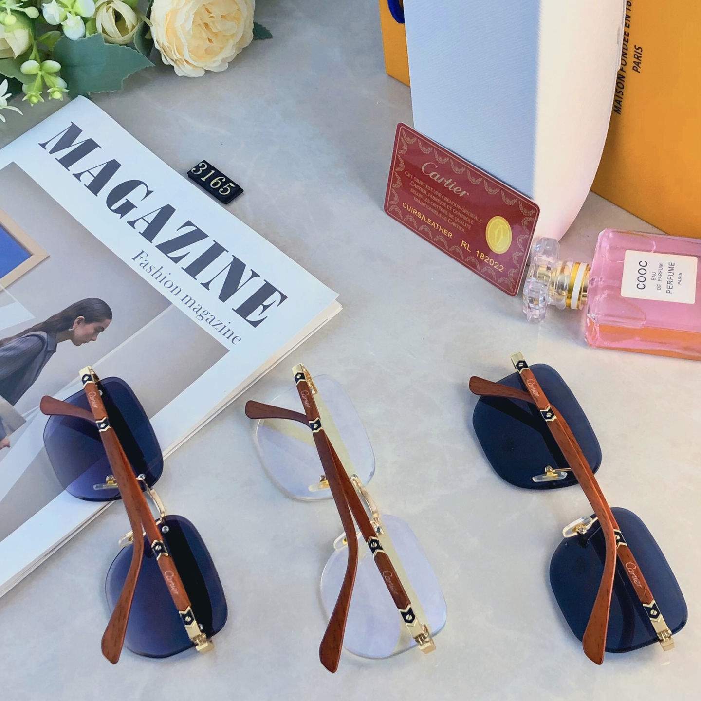 Cartier C Décor Wood Rimless Sunglasses Top quality - KAIROO