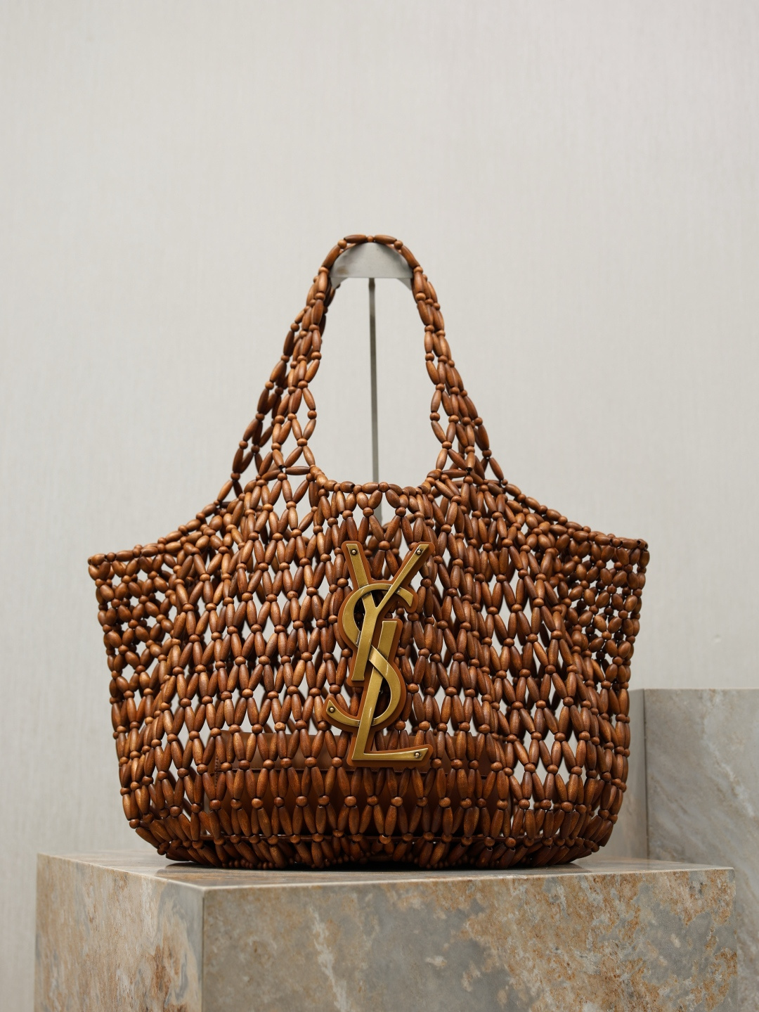 Saint Laurent Medium Icare Bag in Wood Beads