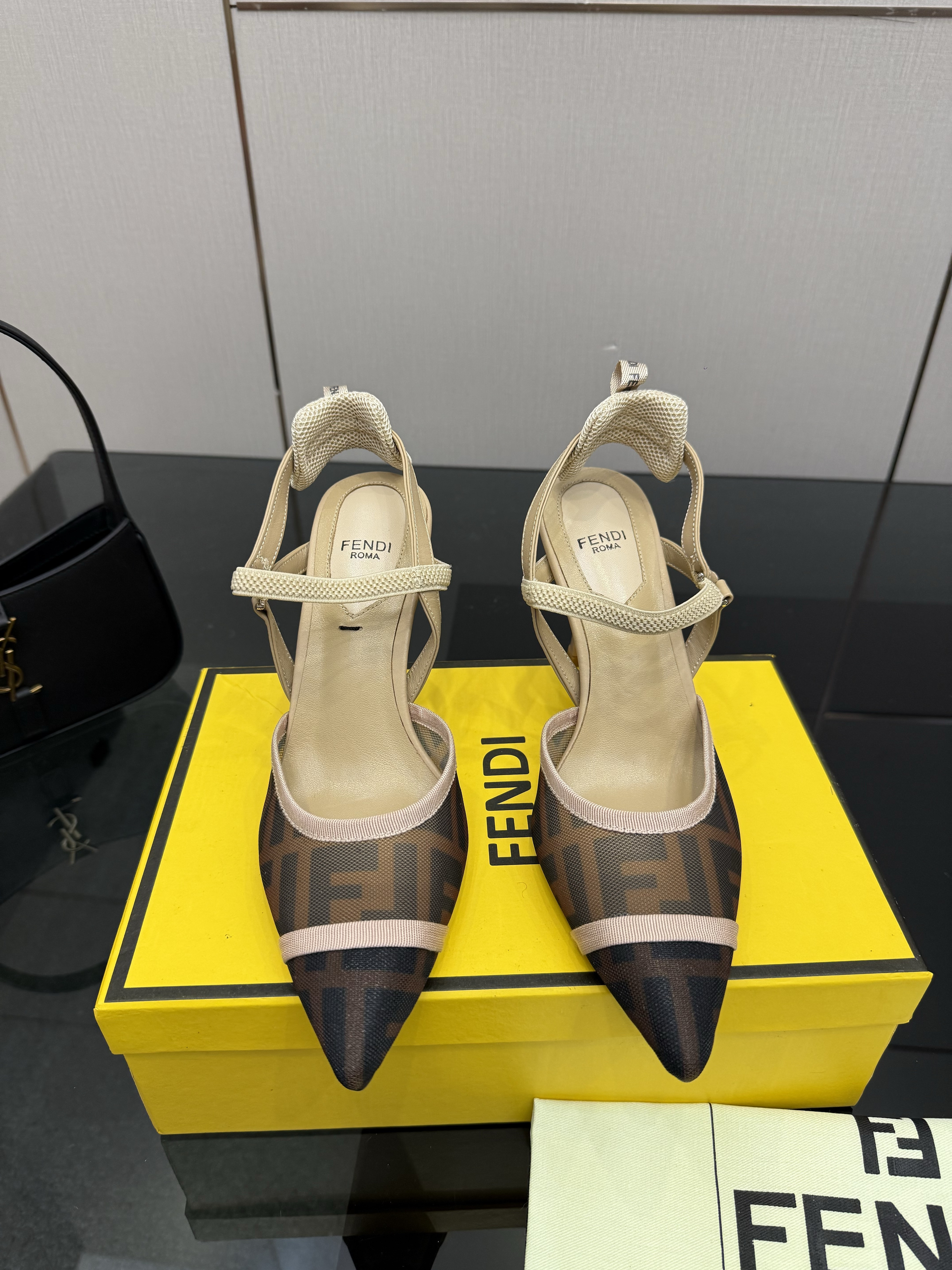 Fendi Women's Mesh FF Slingback Pump