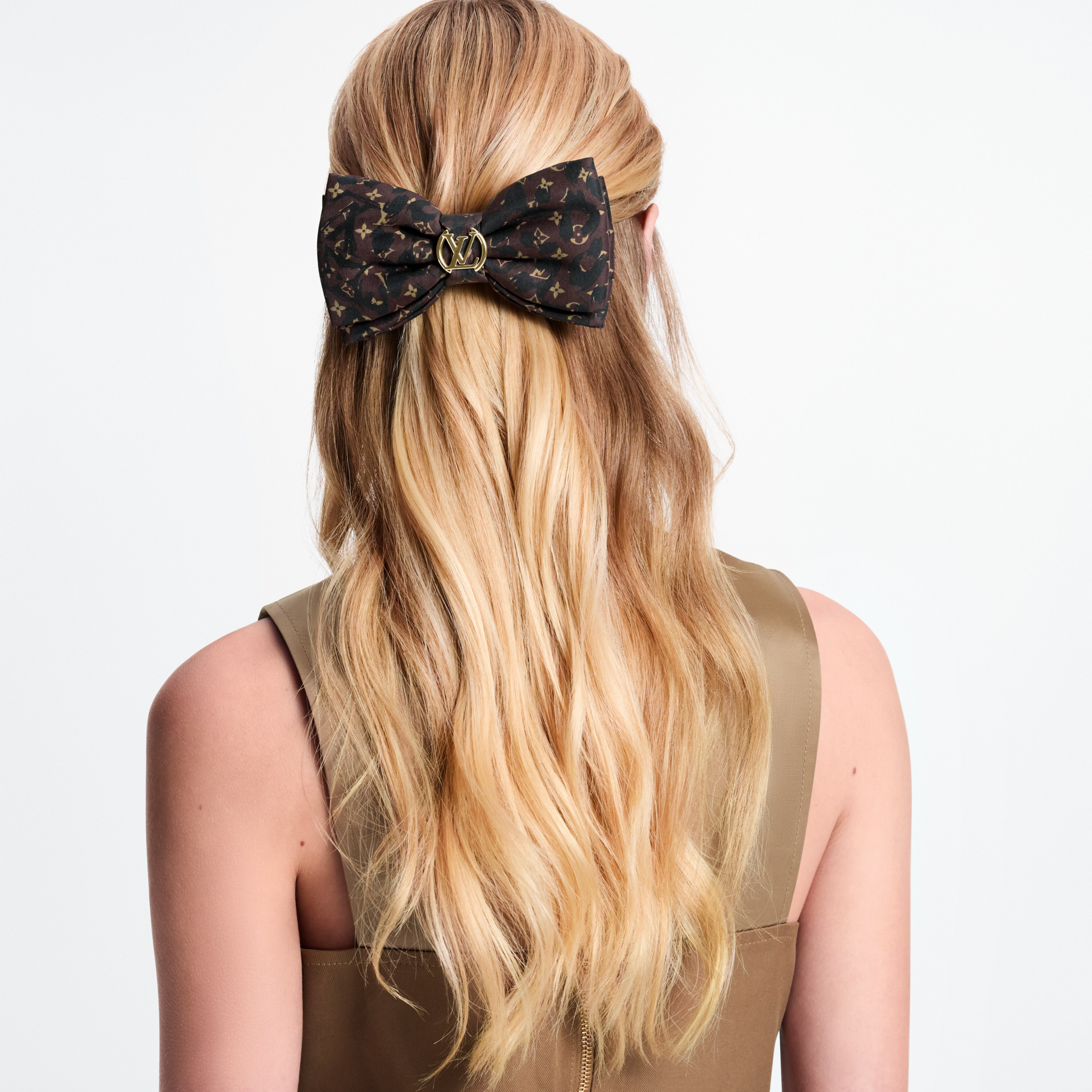 ヘアクリップ･LV サファリ リボン