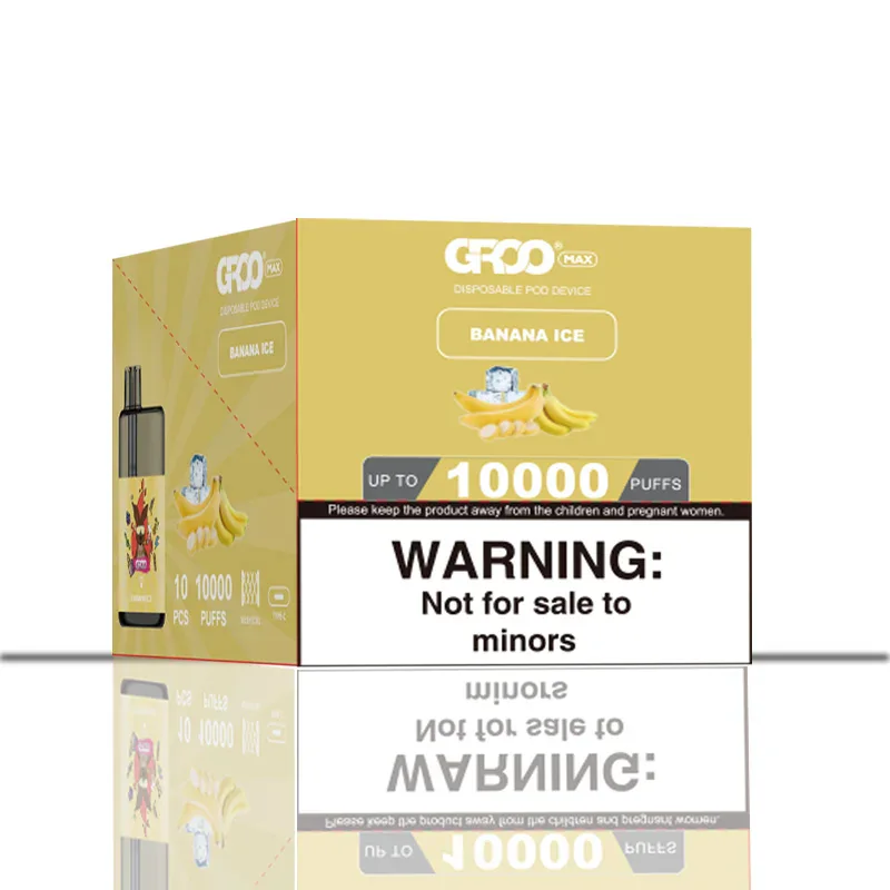 GROO MAX 10K Rechargeable Disposable Vape – Banana Ice - Vaba Vape-Shop