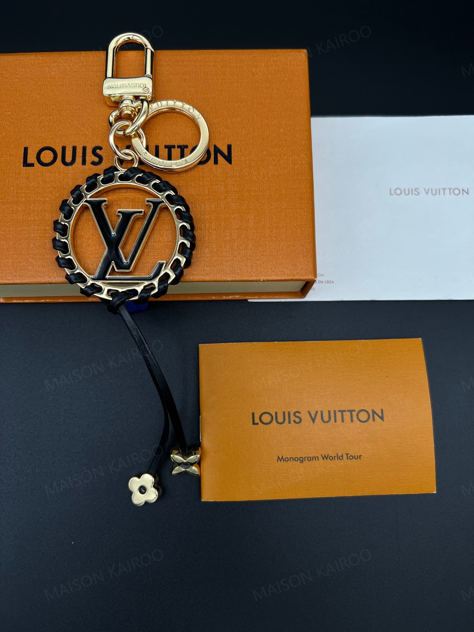 Louis Vuitton LV Woven Leather LV Tassel Bag Charm Keychain - KAIROO