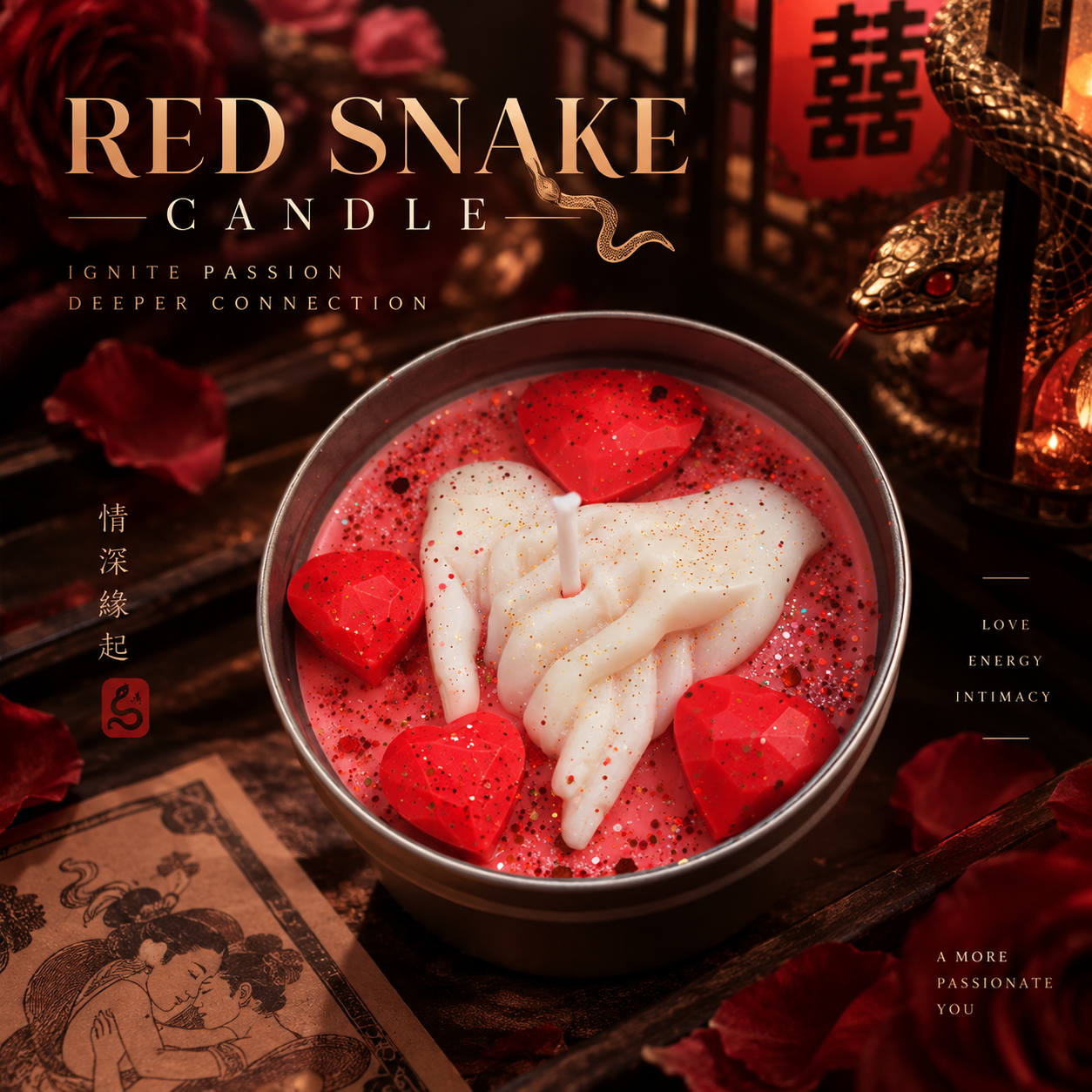 Red Snake Candle – Eastern Inspired Aromatherapy Candle for Passion & Connection