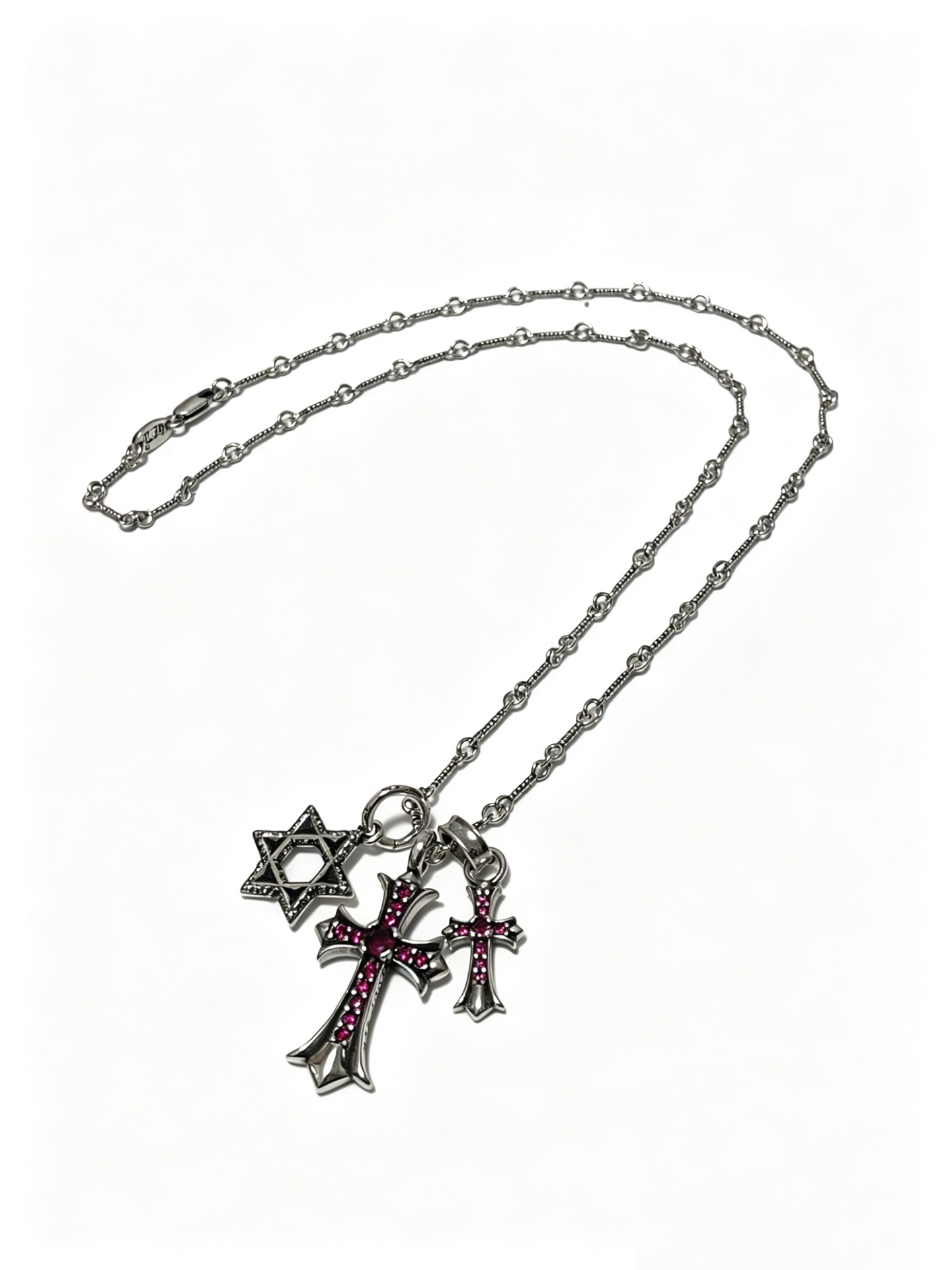 Chrome Hearts Oxidized Silver Unisex Necklace