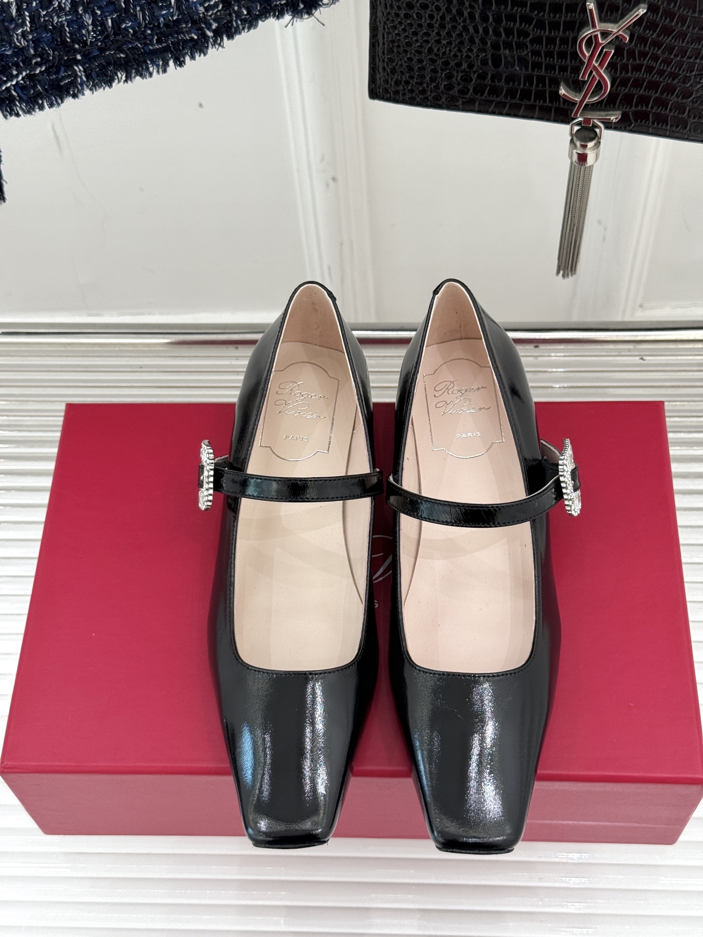 Roger Vivier Rhinestone buckle Mary Janes Ballet Flat