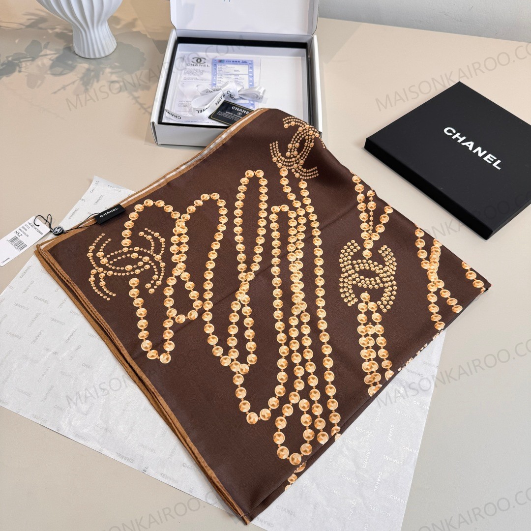 Chanel Pearl Chain 90 Silk Scarf - KAIROO