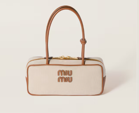 Miu miu Small Beau canvas and leather bag 5BB173