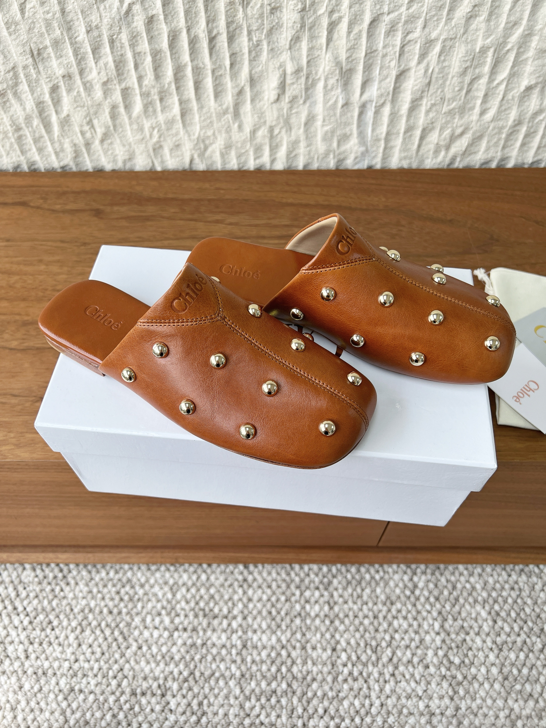 Chloe Studded Leather Mule