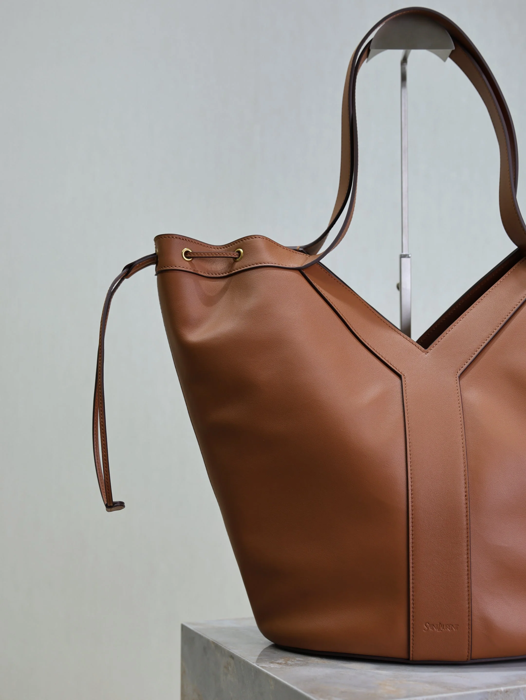 Saint Laurent YSL  Large Leather tote Bag Caramel Leather