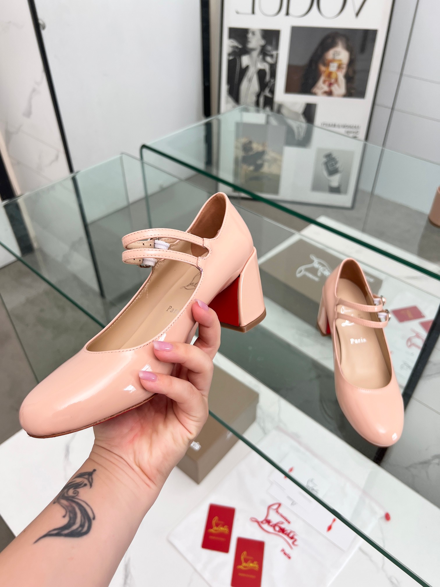 Christian Louboutin Patent leather Pump with strap