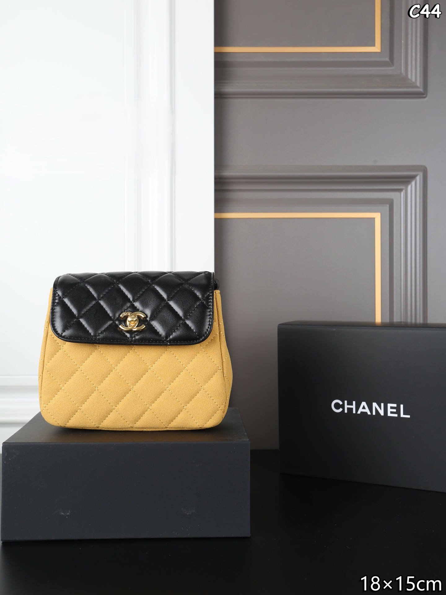 Chanel 25A Mini Mixed Media Quilted Suede And Smooth Leather Flap Shoulder Bag - KAIROO