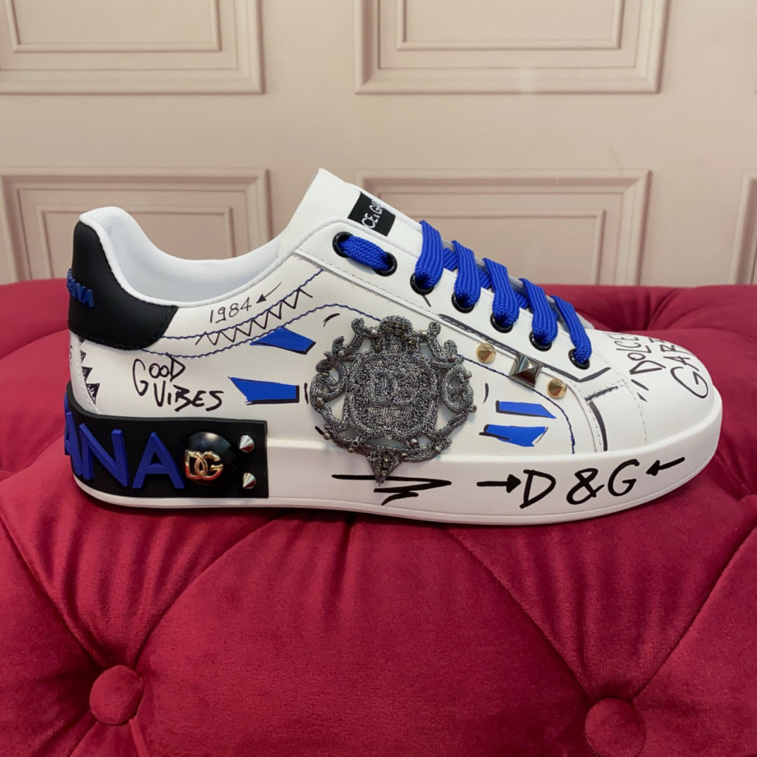D&G Unisex Leather Sneakers