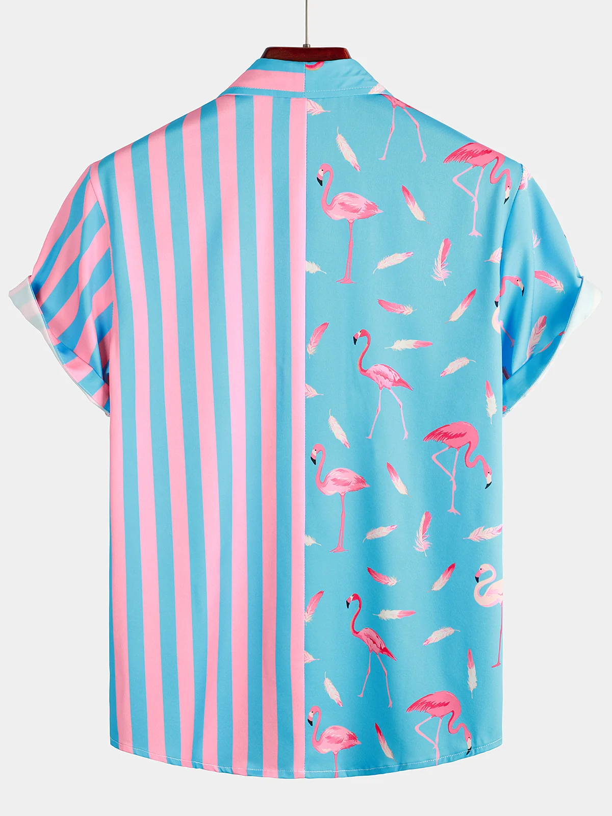 Men's Flamingo Stripe Pocket Summer Shirt