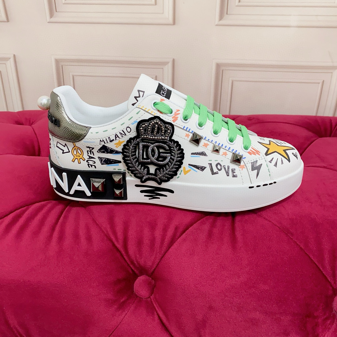 D&G Unisex Leather Sneakers