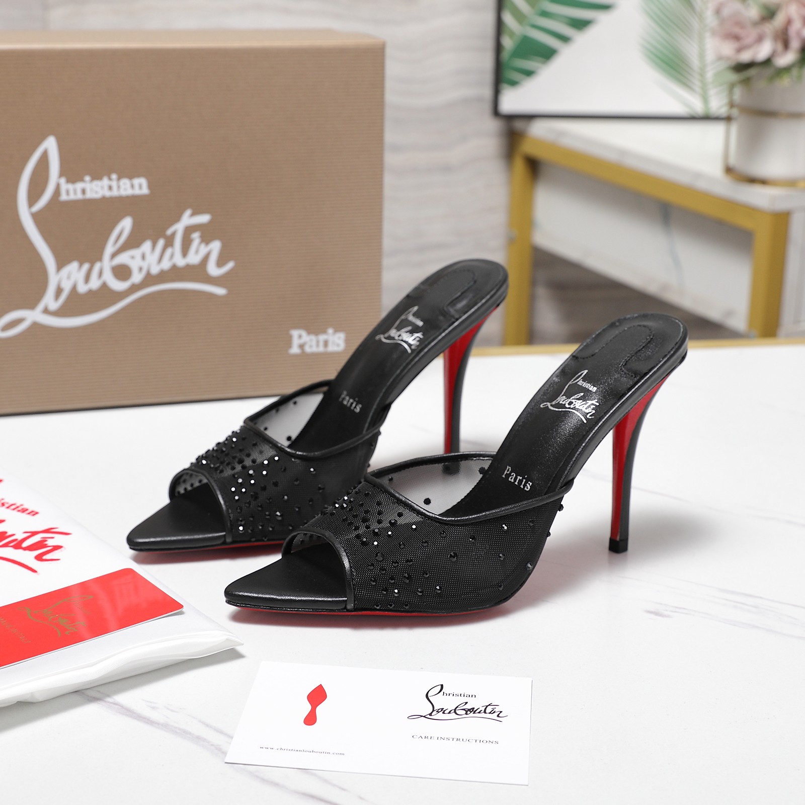 Christian Louboutin shiny leather Mule