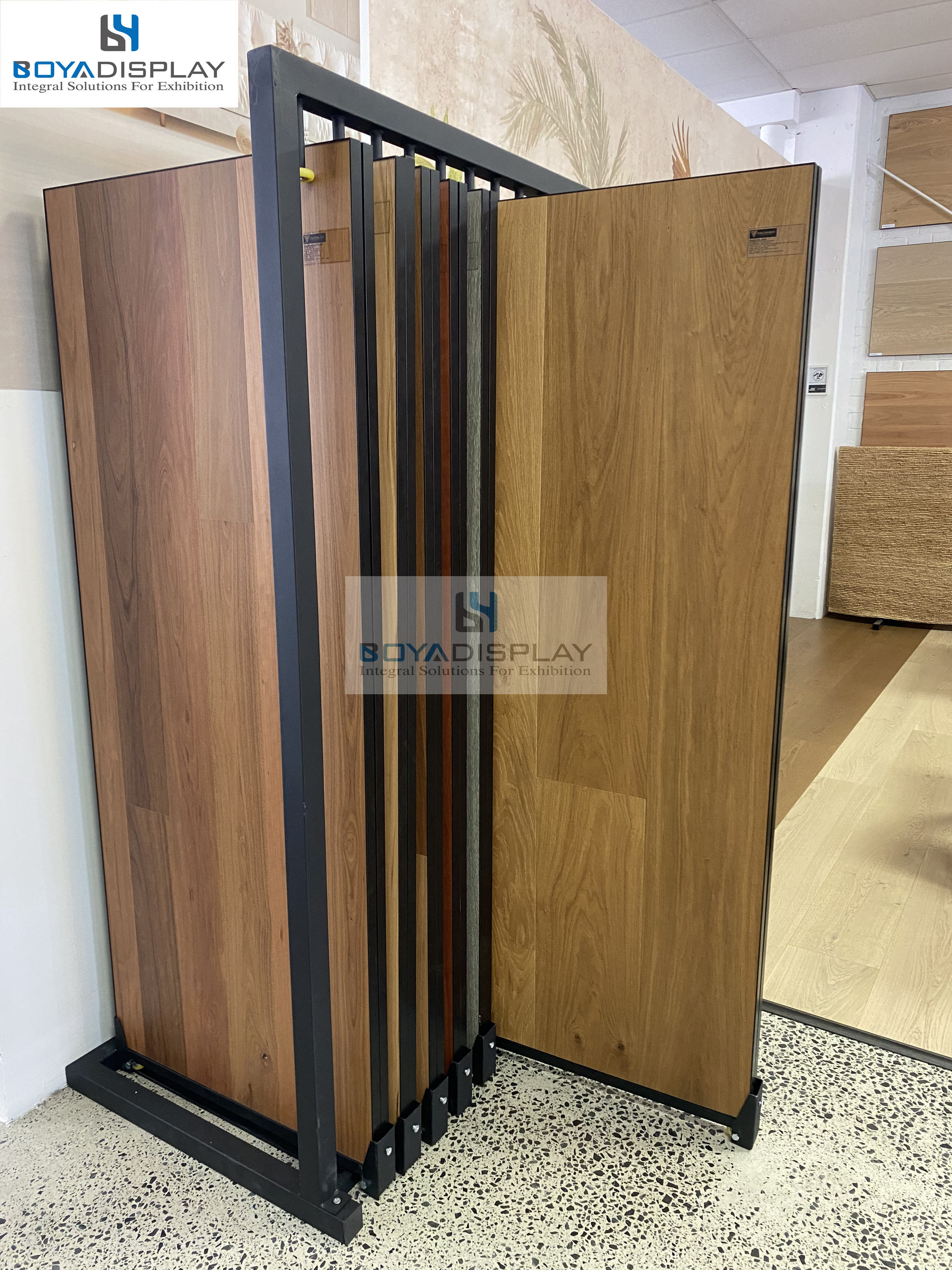 Hot Selling Portable Ceramic Tile Display Racks Stands with Customizable Metal Shelves for 600x1200mm/24x48inch Tiles