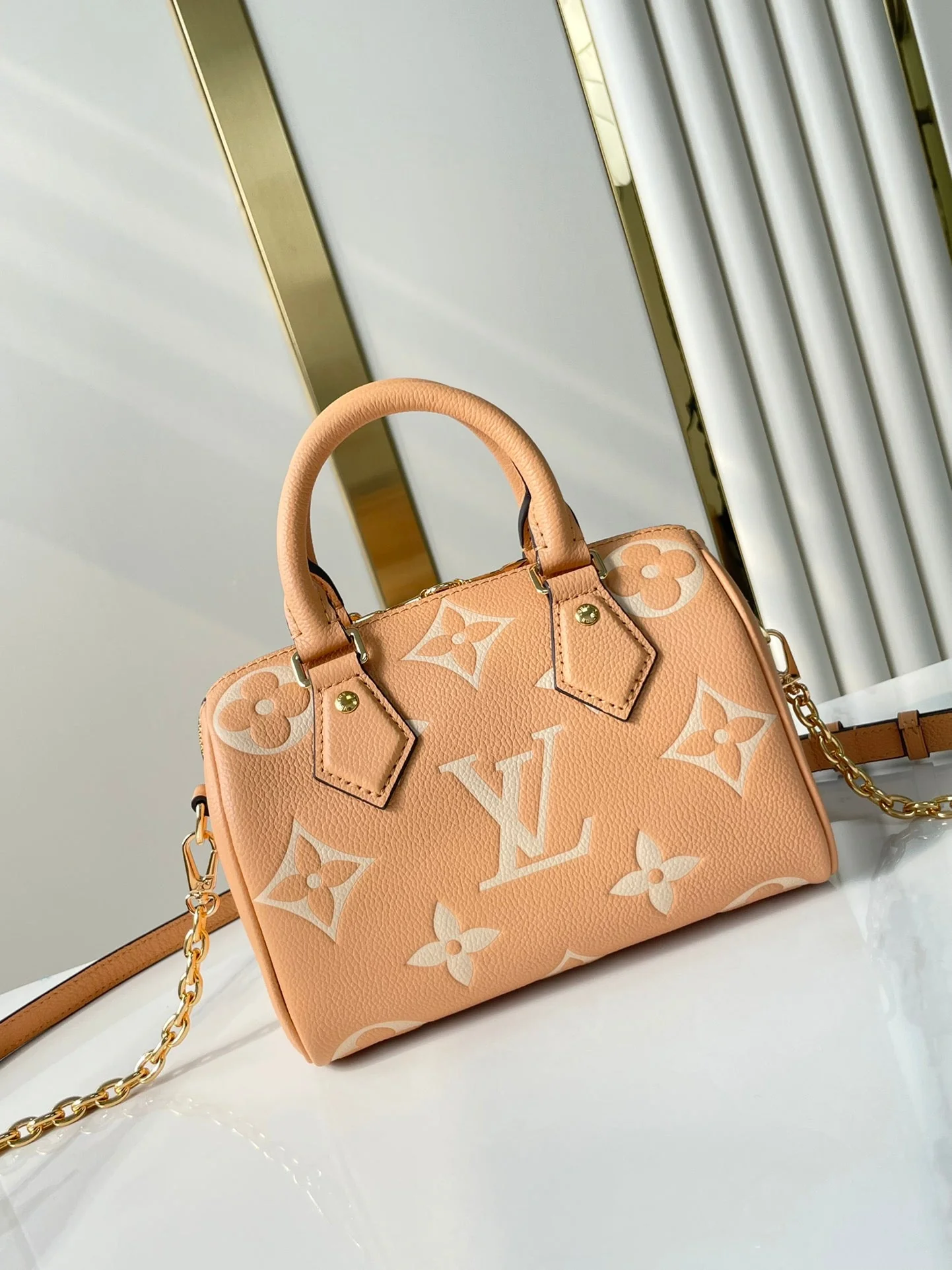 Louis Vuitton LV SPEEDY BANDOULIÈRE 20 IN ARIZONA CREAM MONOGRAM EMPREINTE LEATHER